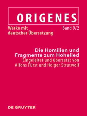 cover image of Die Homilien und Fragmente zum Hohelied